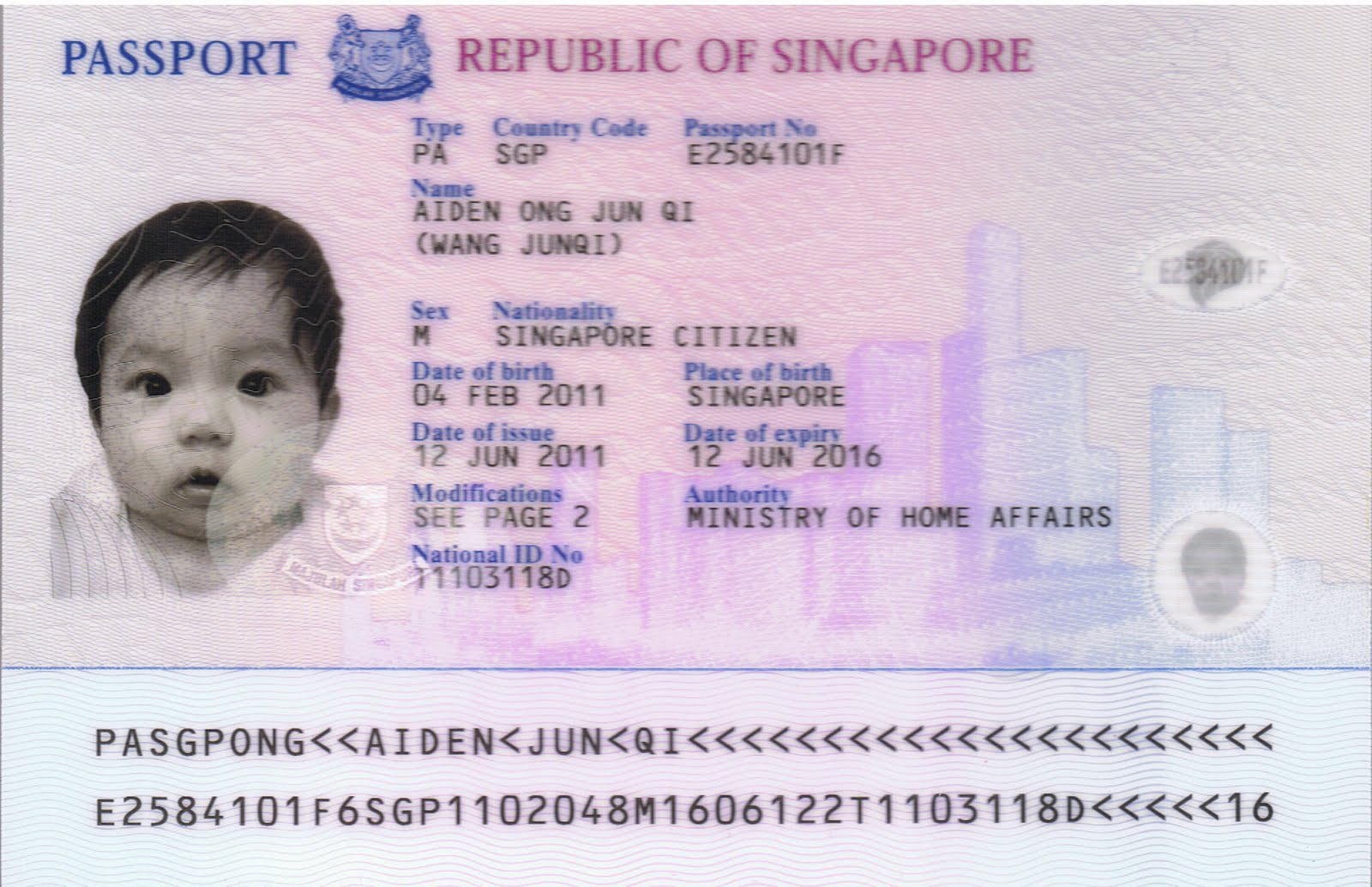 Passport Republic of Singapore